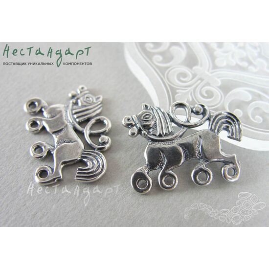 Коннектор Slavic Tarpan Silver Plated 28х20,5 мм, изображение 4