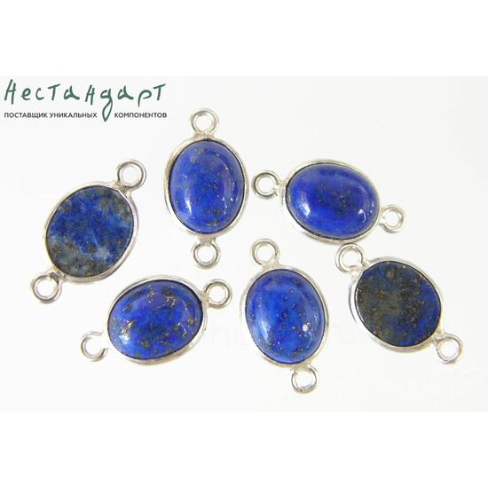 Коннектор со вставкой Лазурит Sterling Silver 17х9 мм, изображение 4