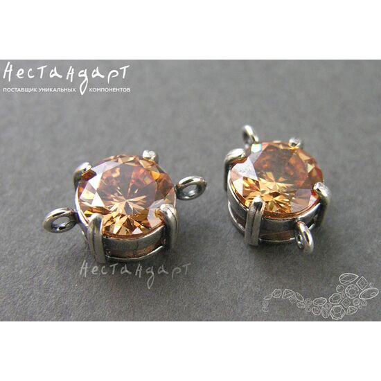 Коннектор со вставкой Topaz Fianit Silver Plated 14х8х6 мм, изображение 2