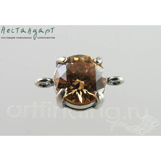 Коннектор со вставкой Topaz Fianit Silver Plated 14х8х6 мм, изображение 4