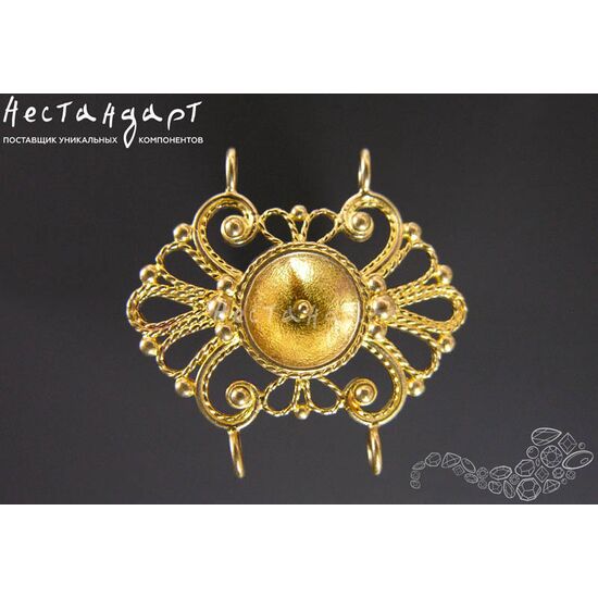 Коннектор-разделитель на 2 нити Tenderness латунь 27х25 мм