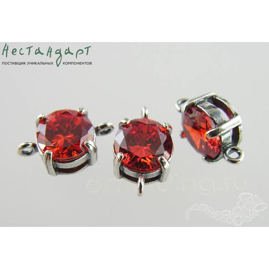 Коннектор со вставкой Hyacinth Fianit Silver Plated 14х8х6 мм