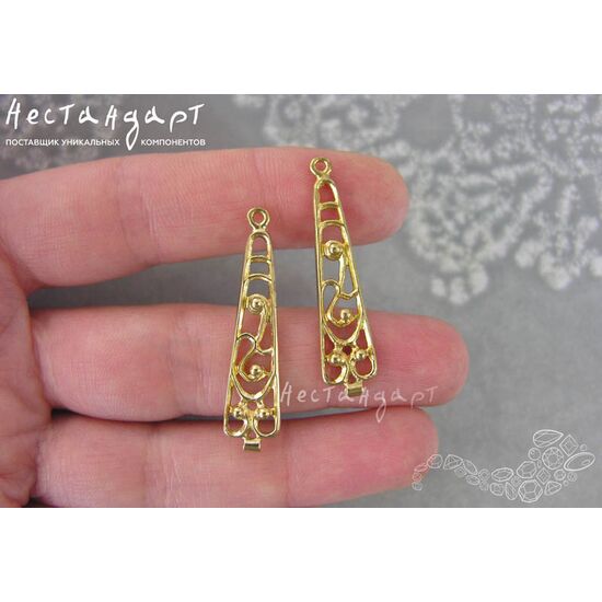 Коннектор Stylish латунь 37х19 мм, изображение 3