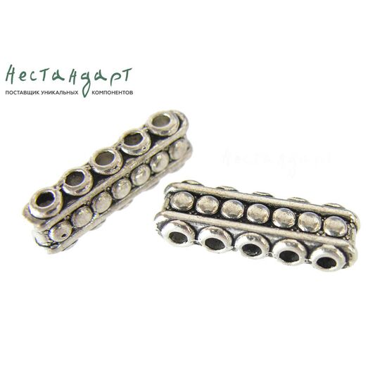 Коннектор-разделитель на 5 нитей Delimiter Silver Plated 24х8 мм