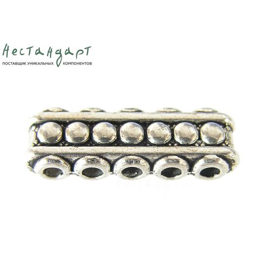 Коннектор-разделитель на 5 нитей Delimiter Silver Plated 24х8 мм, изображение 3