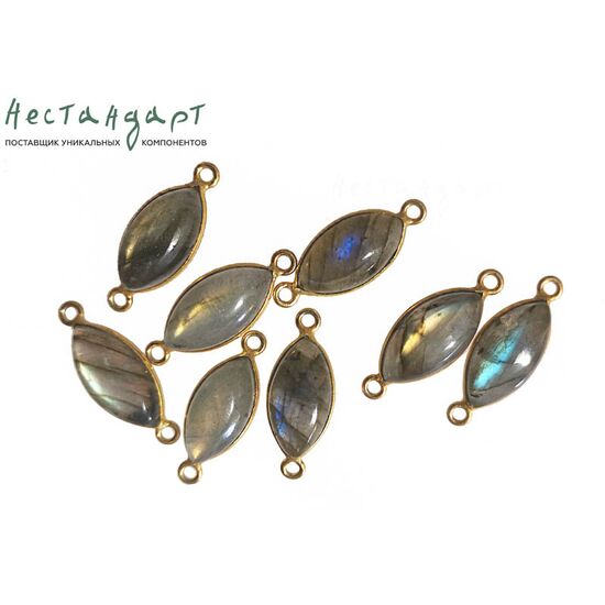 Коннектор со вставкой Лабрадор Marquis Vermeil Sterling Silver 22х9 мм