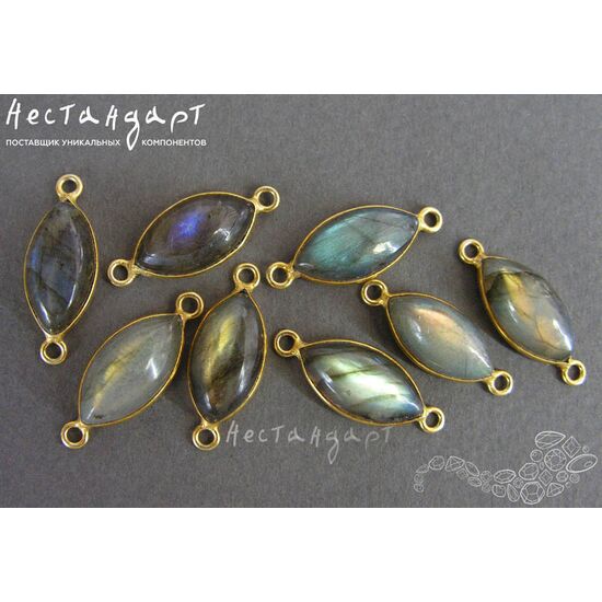 Коннектор со вставкой Лабрадор Marquis Vermeil Sterling Silver 22х9 мм, изображение 2