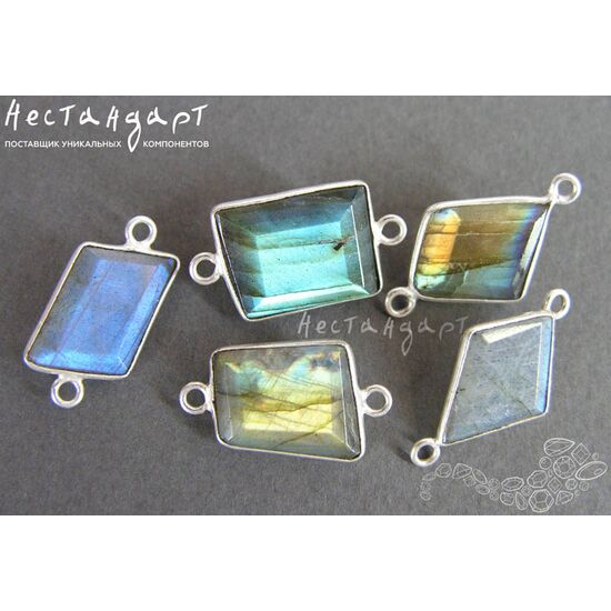 Коннектор со вставкой Лабрадор Geometric Sterling Silver 18-26 мм