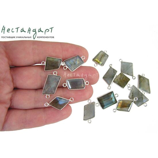 Коннектор со вставкой Лабрадор Geometric Sterling Silver 18-26 мм, изображение 3
