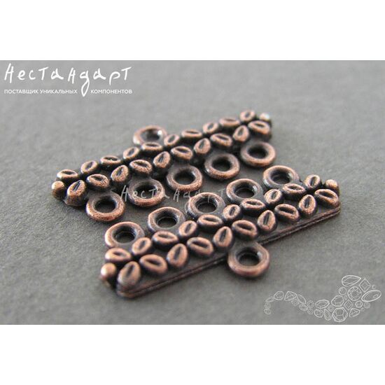 Коннектор-разделитель на 5 нитей Boho Copper 25х11 мм, изображение 2