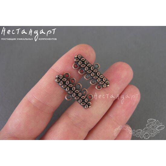 Коннектор-разделитель на 5 нитей Boho Copper 25х11 мм, изображение 4