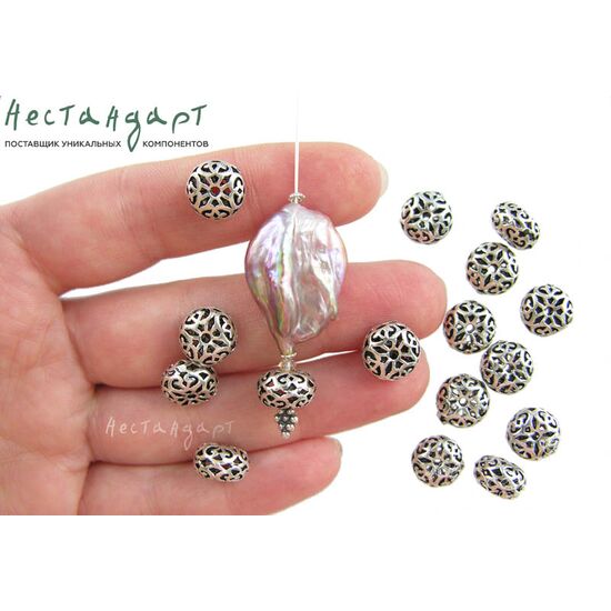 Бусина Mandala Sterling Silver 10х6 мм, изображение 3