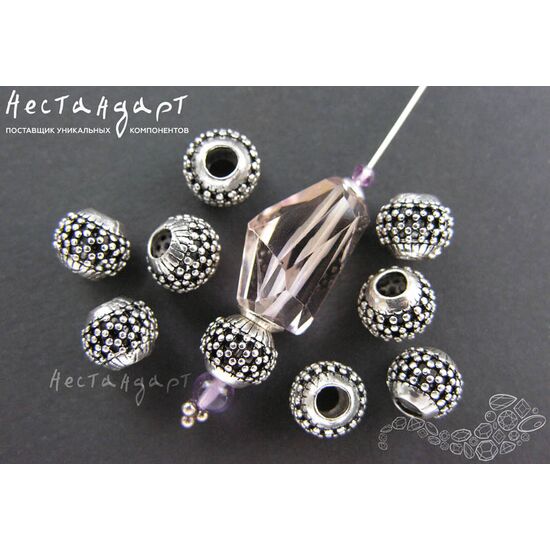 Бусина Wattle Sterling Silver 8х6 мм, изображение 2