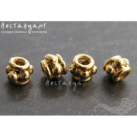 Бусина Pellet Vermeil Sterling Silver 3,5х3 мм, изображение 2