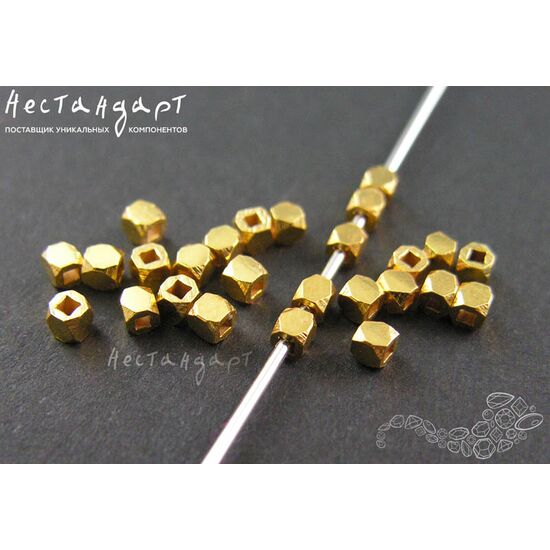 Бусина Corners Vermeil Sterling Silver 2х2 мм, изображение 3