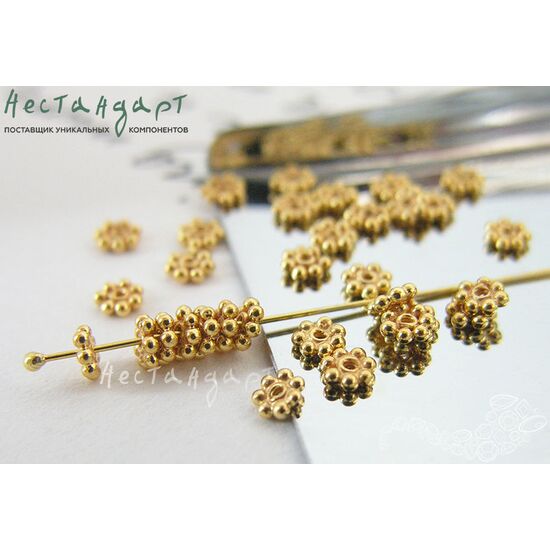 Бусина-спейсер Daisy Vermeil Sterling Silver 3,5х1 мм (уп. 6 шт.)