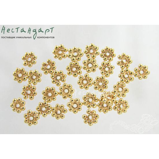 Бусина-спейсер Daisy Vermeil Sterling Silver 3,5х1 мм (уп. 6 шт.), изображение 2