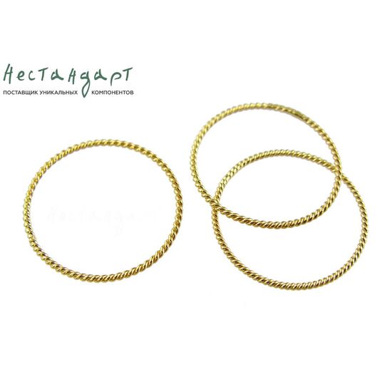 Кольцо соединительное паяное Twisted Round Vermeil Sterling Silver 21х1 мм