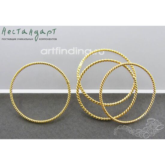 Кольцо соединительное паяное Twisted Round Vermeil Sterling Silver 21х1 мм, изображение 2