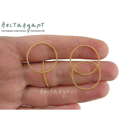 Кольцо соединительное паяное Twisted Round Vermeil Sterling Silver 21х1 мм, изображение 3