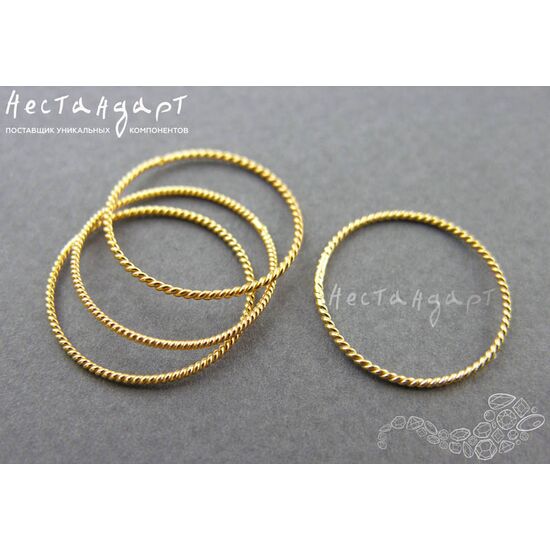 Кольцо соединительное паяное Twisted Round Vermeil Sterling Silver 21х1 мм, изображение 4