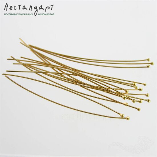 Пин с шариком Vermeil Sterling Silver 50х0,5 мм