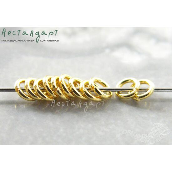 Кольцо соединительное разъемное Vermeil Sterling Silver 3x0,6 мм (уп.10 шт.), изображение 2