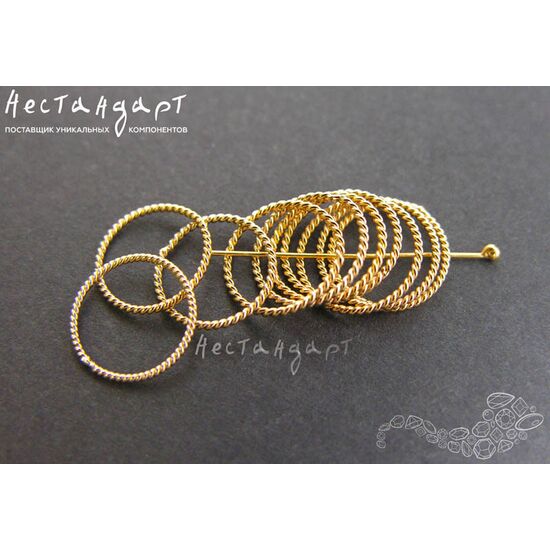 Кольцо соединительное паяное Twisted Round Gold Filled 10 мм, изображение 2