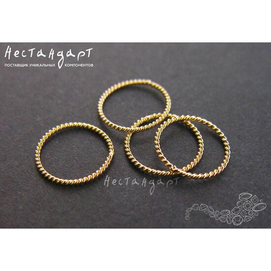 Кольцо соединительное паяное Twisted Round Gold Filled 10 мм, изображение 4