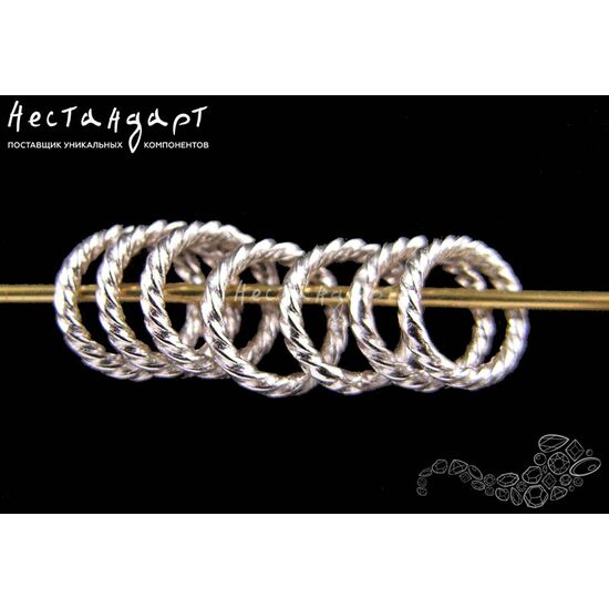 Кольцо соединительное паяное Twisted Sterling Silver Rhodium Plated 7 мм