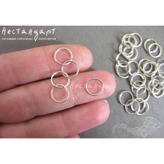 Кольцо соединительное разъемное Sterling Silver 9х0,8 мм, изображение 4