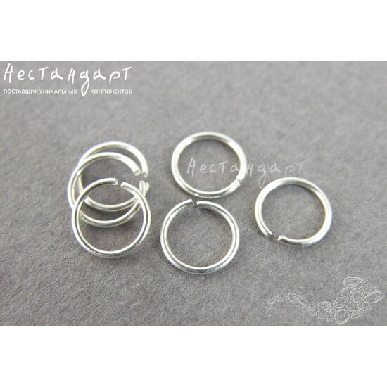 Кольцо соединительное разъемное Sterling Silver 8х0,8 мм, изображение 3