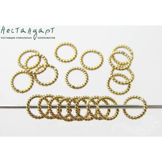 Кольцо соединительное паяное Twisted Round Gold Filled 6х0,8 мм