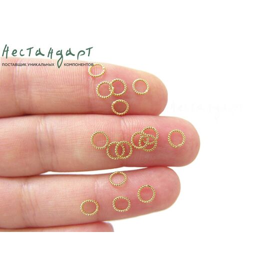 Кольцо соединительное паяное Twisted Round Gold Filled 6х0,8 мм, изображение 2