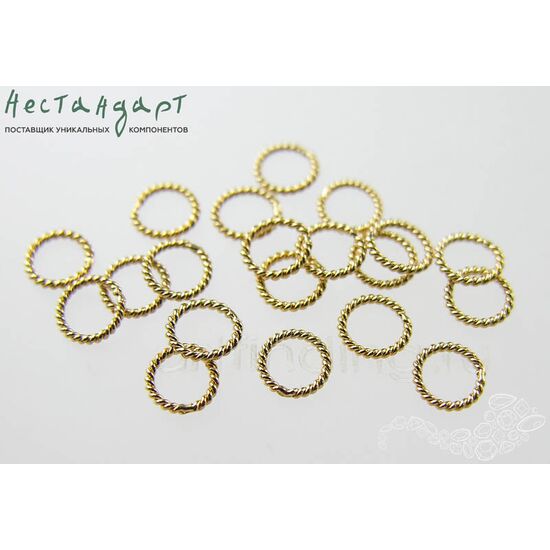 Кольцо соединительное паяное Twisted Round Gold Filled 6х0,8 мм, изображение 4