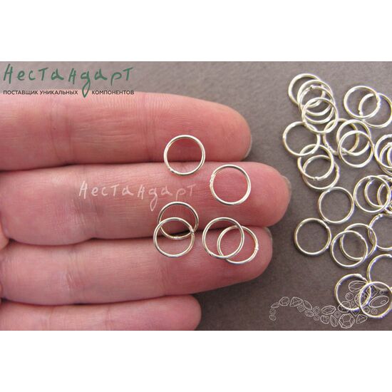 Кольцо соединительное паяное Sterling Silver 8,5 х0,8 мм, изображение 2