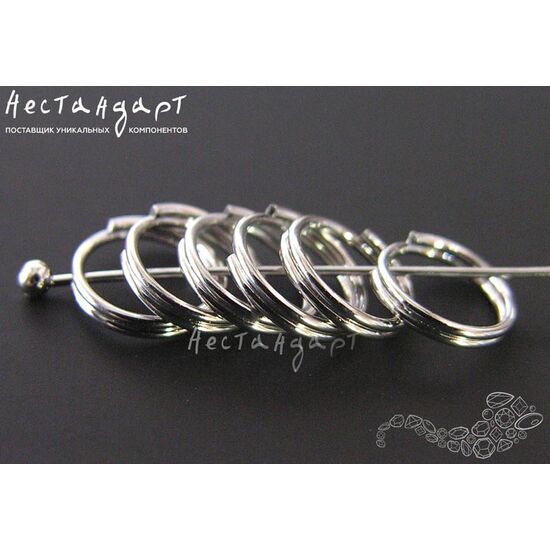 Кольцо соединительное разъемное Double Rings Rhodium Plated 7,2х1,3 мм (уп. 10 шт.)