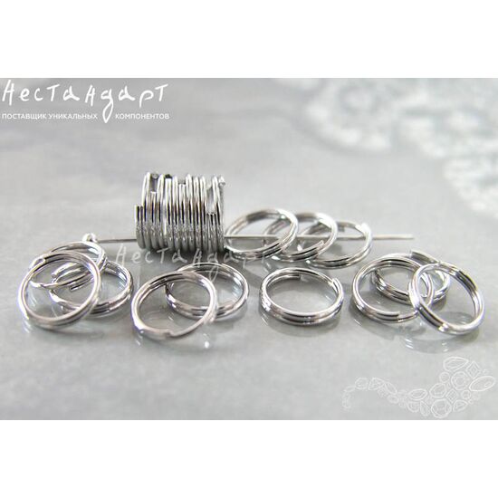 Кольцо соединительное разъемное Double Rings Rhodium Plated 7,2х1,3 мм (уп. 10 шт.), изображение 2