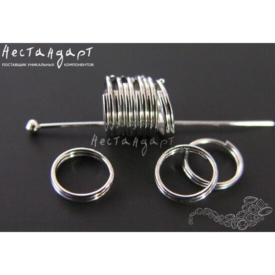 Кольцо соединительное разъемное Double Rings Rhodium Plated 7,2х1,3 мм (уп. 10 шт.), изображение 4