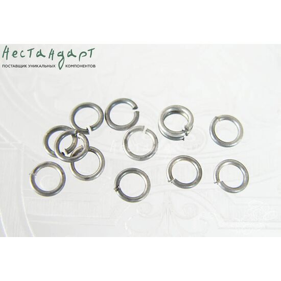 Кольцо соединительное разъемное Antique Silver 5х0,8 мм (уп. 10 шт.), изображение 2