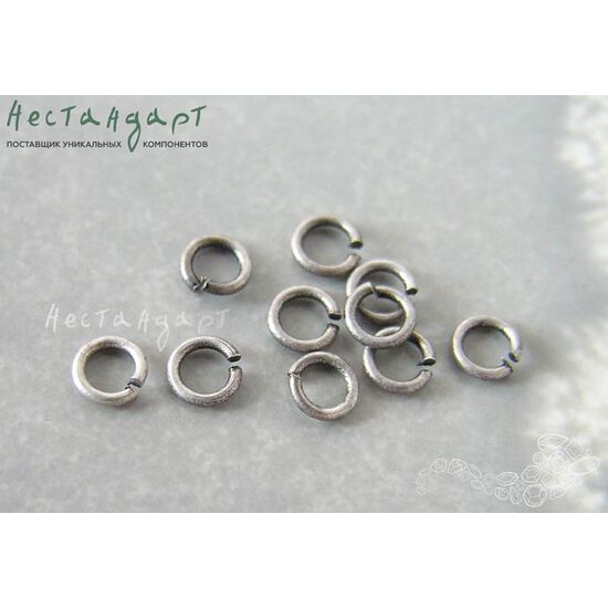 Кольцо соединительное разъемное Antique Silver 3,5х0,6 мм (уп. 10 шт.), изображение 2