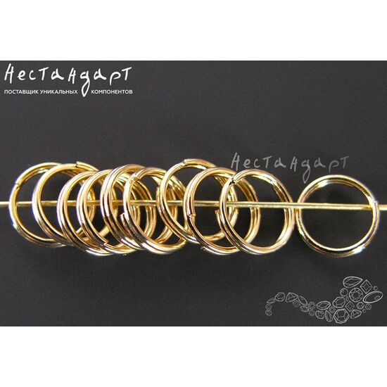 Кольцо соединительное разъемное Double Rings Gold Plated 7,2х1,3 мм, изображение 2
