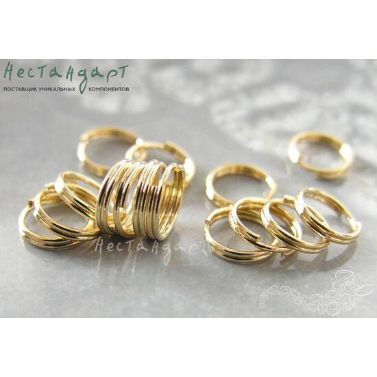 Кольцо соединительное разъемное Double Rings Gold Plated 7,2х1,3 мм, изображение 3