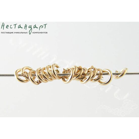 Кольцо соединительное разъемное Gold Filled 2,5х0,5 мм (уп. 9 шт.), изображение 3