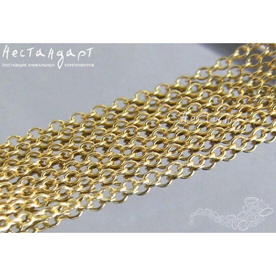 Цепочка якорная Vermeil Sterling Silver 1,3 мм (уп. 20 см.), изображение 2