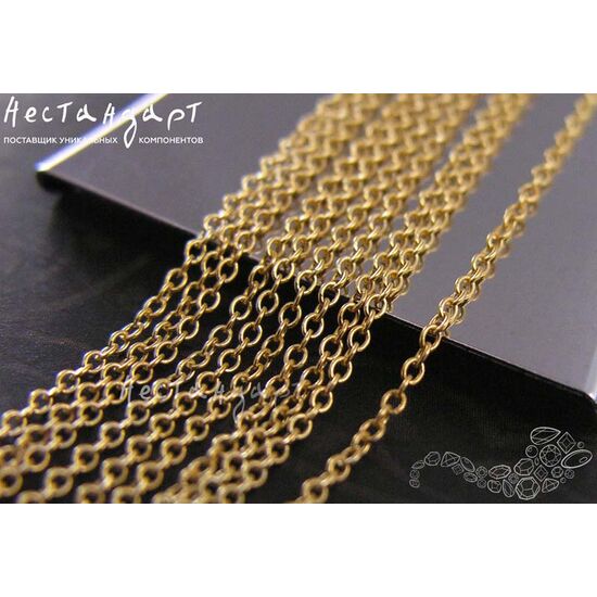 Цепочка якорная Vermeil Sterling Silver 1,3 мм (уп. 20 см.), изображение 4
