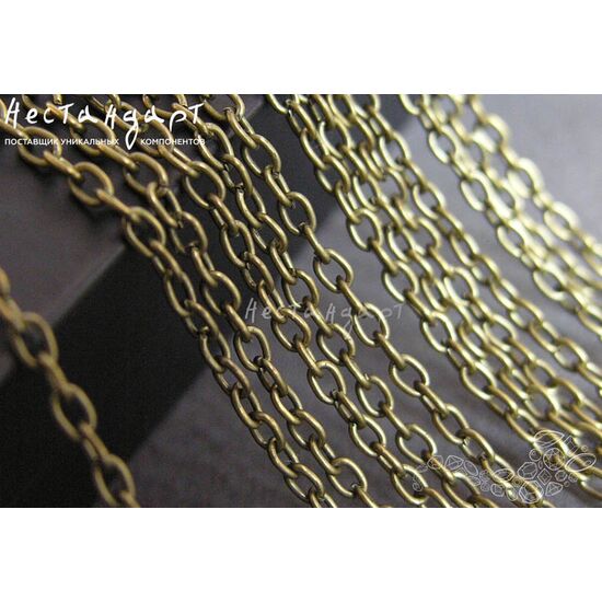 Цепочка якорная Antique Bronze 3х2 мм, изображение 2