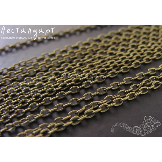 Цепочка якорная Antique Bronze 3х2 мм, изображение 4