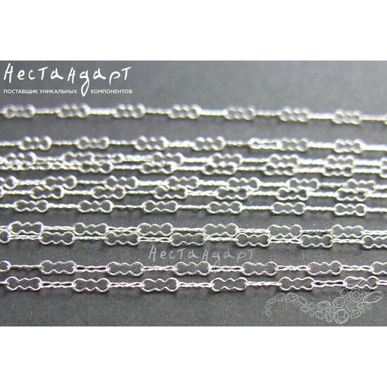 Цепочка Crinkle Chain Sterling Silver 1,5х4 мм (уп. 10 см)