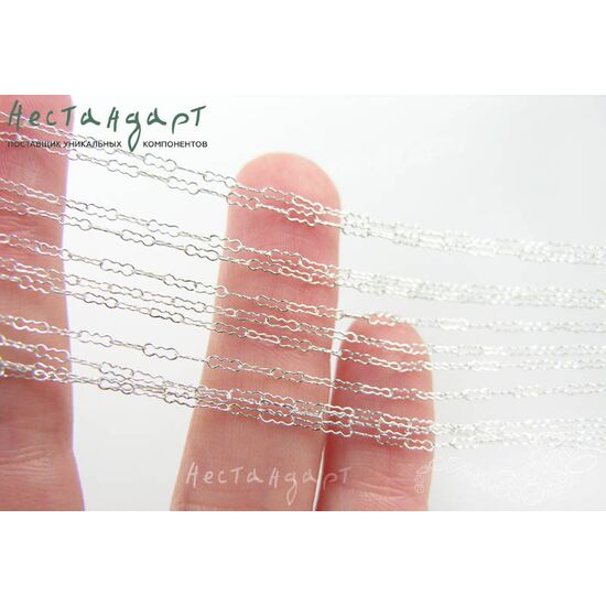 Цепочка Crinkle Chain Sterling Silver 1,5х4 мм (уп. 10 см), изображение 2